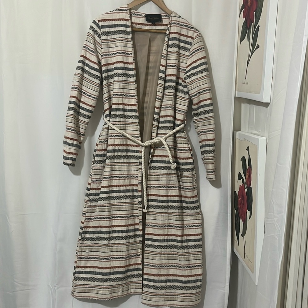 Luna Allegra 93% Cotton Used Maxi Overcoat with Rope Belt